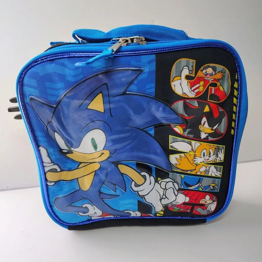 Sonic the Hedgehog 4- Piece Set Backpack With Lunchbox & Headphones 17” Backpack